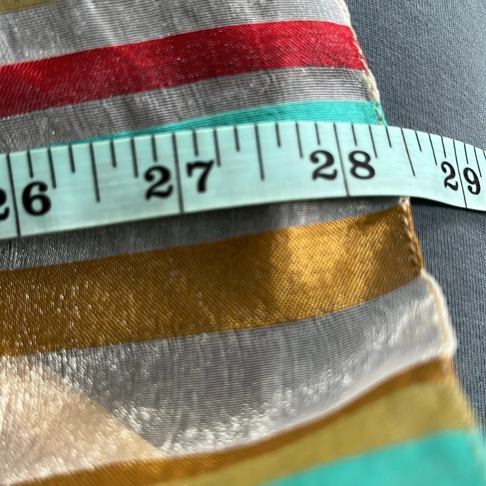 Italian Striped Metallic Holographic Oversized Cotton Blend Scarf